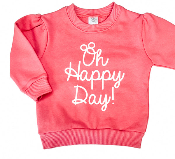 Oh Happy Day Script - Crewneck - For Kids